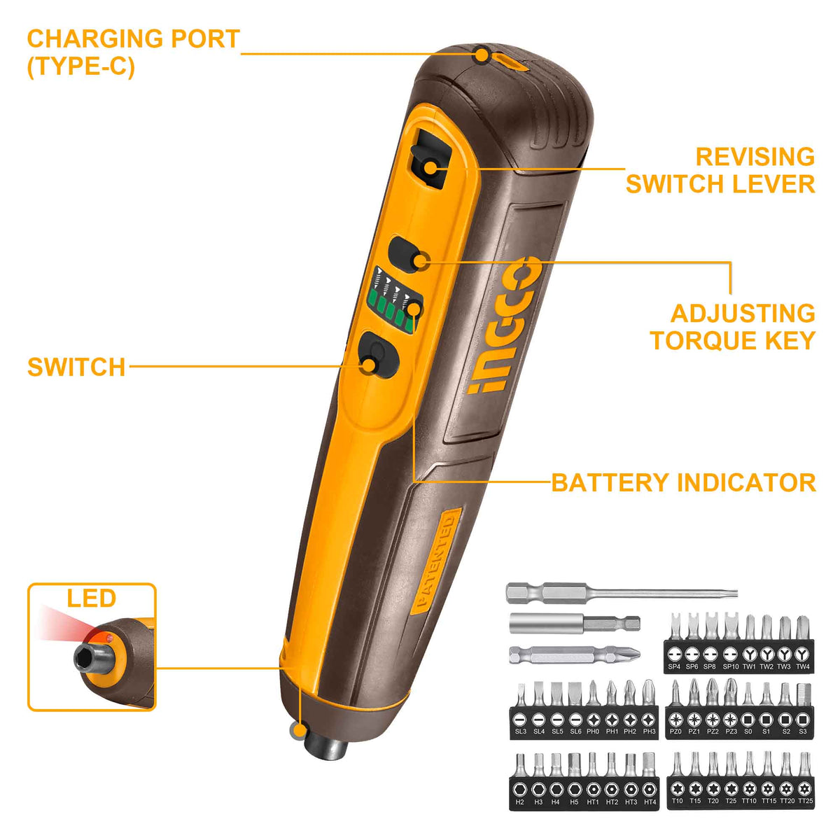 Ingco 4V Cordless screwdriver  | CSDLI04062 Ingco
