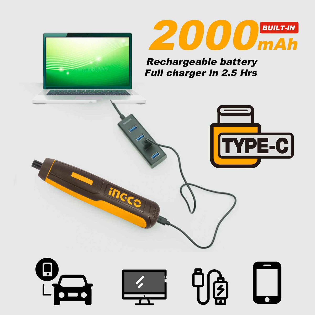 Ingco 4V Cordless screwdriver  | CSDLI04062 Ingco