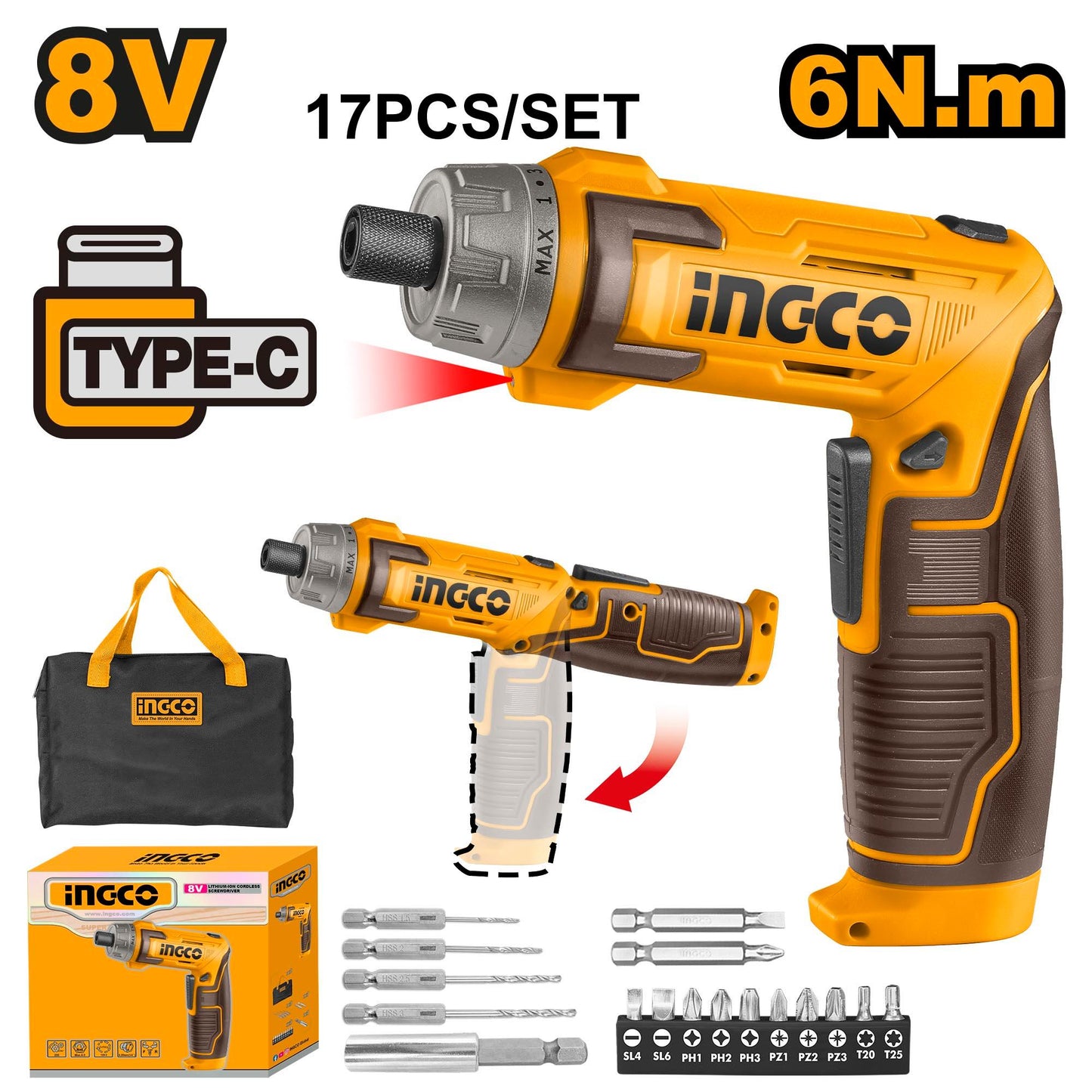 CSDLI0802  Lithium-Ion cordless screwdriver