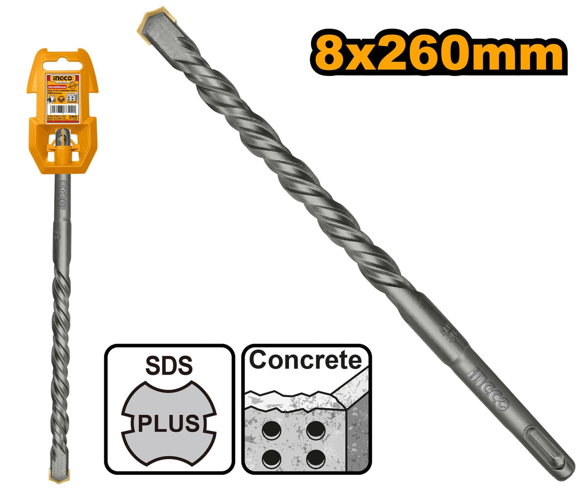Ingco 8 X 260mm SDS Plus Hammer Drill Bit | DBH1210804 Ingco