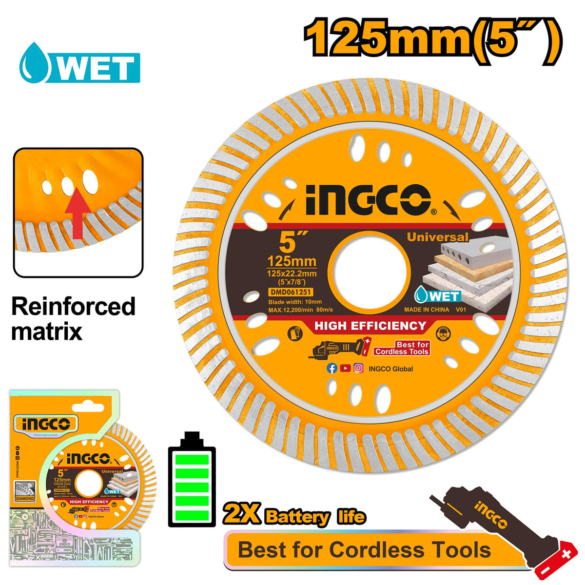 Ingco 125mm Ultrathin Diamond Disc | DMD061251 Ingco
