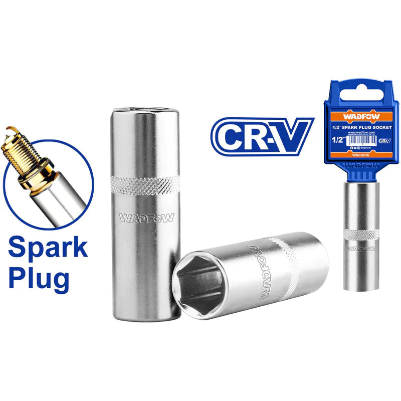 WADFOW 1/2" Drive 21mm Spark Plug Socket Cr-V Deep Socket Removal Tool WCS4221 Wadfow