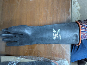 Electric PVC Rubber long gloves Electrical Insulating Rubber Gloves 11000 Volts Marvi Sons