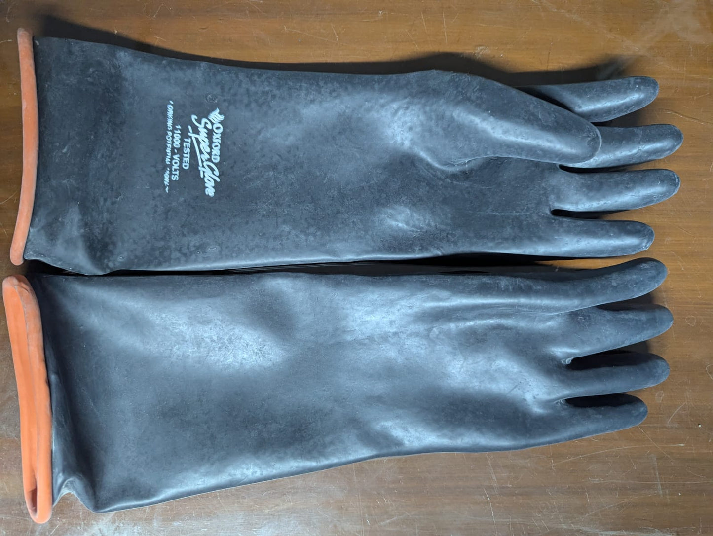Electric PVC Rubber long gloves Electrical Insulating Rubber Gloves 11000 Volts Marvi Sons