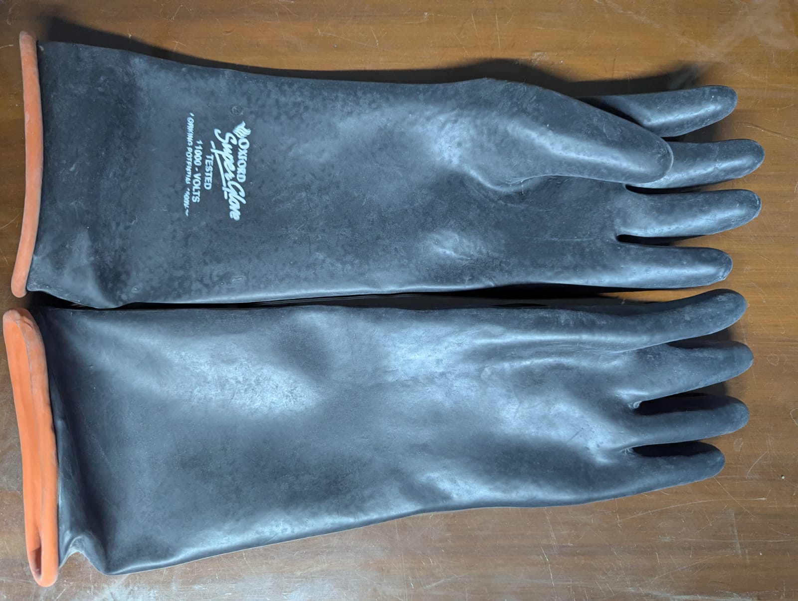 Electric PVC Rubber long gloves Electrical Insulating Rubber Gloves 11000 Volts Marvi Sons