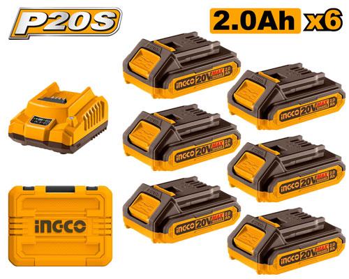 Ingco 20V P20S Lithium-Ion Battery and Charger Kit | FBCLI20611 Ingco