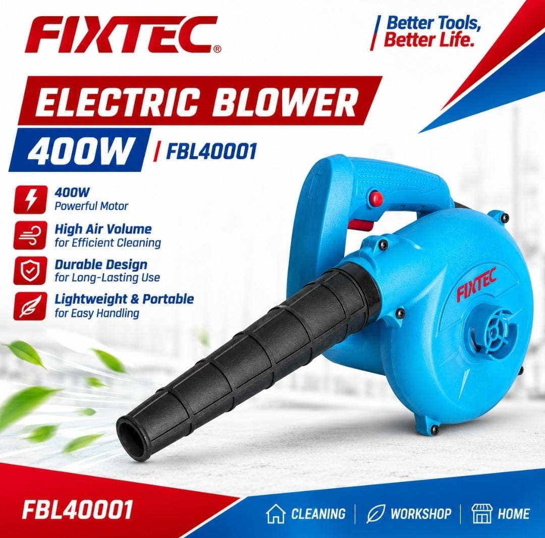 FIXTEC 400W 2-in-1 Electric Air Blower & Vacuum Cleaner - FBL40001