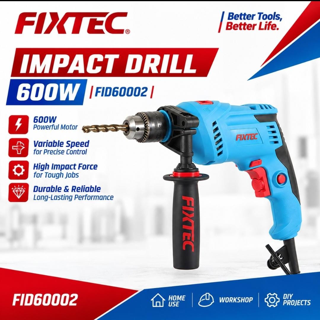 FIXTEC 600W 13mm Impact Drill - FID60002 FIXTEC
