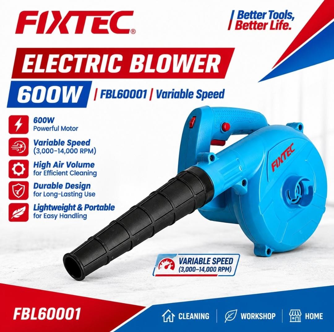 FIXTEC 400W 2-in-1 Electric Air Blower & Vacuum Cleaner - FBL40001 FIXTEC