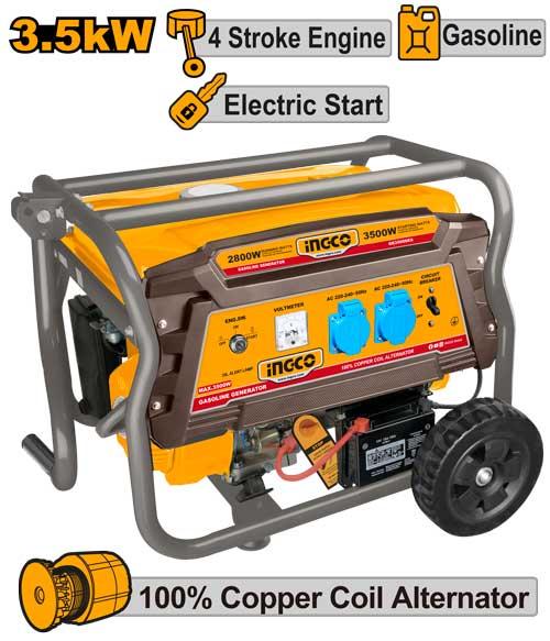 Ingco 2.8kW Gasoline Generator | GE35006ES Ingco
