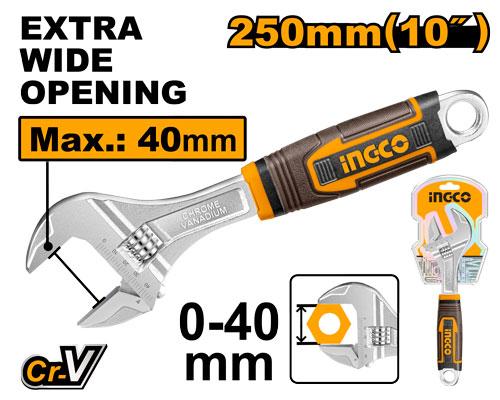 Ingco 250mm Adjustable Wrench | HADW131108 Ingco