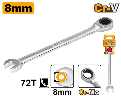Ingco 140mm 8mm Ratchet Spanner | HCSPAR081 Ingco