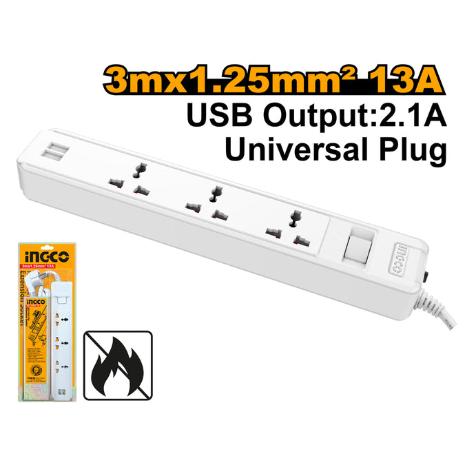 HES13041VSB  Extension Socket