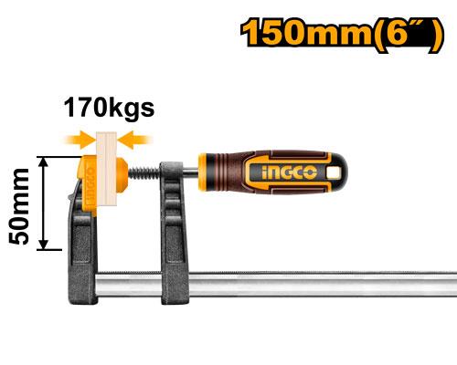 Ingco 50x150mm 170KGS F Clamp with Plastic Handle | HFC020501 Ingco
