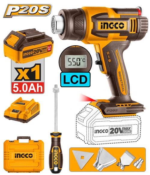 Ingco 20V 5.0Ah Cordless Heat Gun | HGLI20035 Ingco