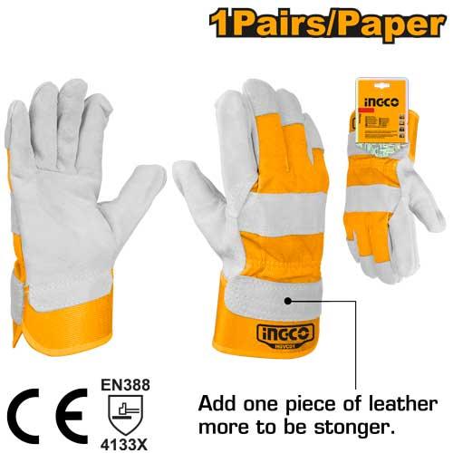 Ingco Size 10 Leather gloves | HGVC01 Ingco