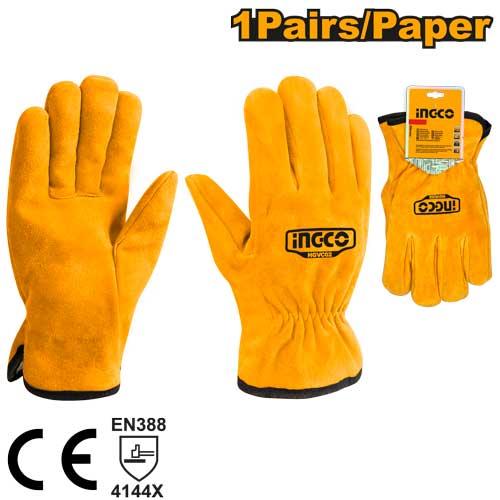 Ingco Size 10 Leather gloves | HGVC02 Ingco
