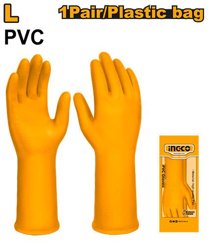 Ingco Size L 32cm PVC gloves | HGVP01 Ingco