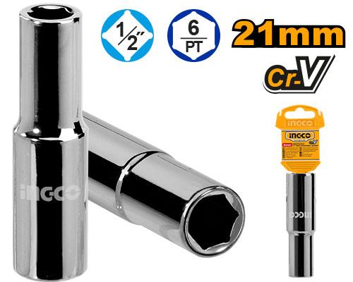 Ingco 78mm 21mm 1/2 Inch Deep Hexagonal Socket | HHAST12213L Ingco