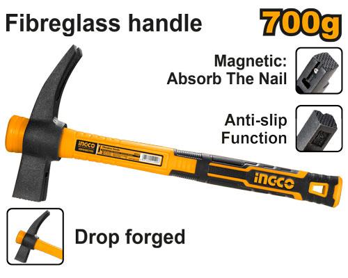 Ingco 700g French Type Claw Hammer (Converse Handle) | HIHH80700 Ingco