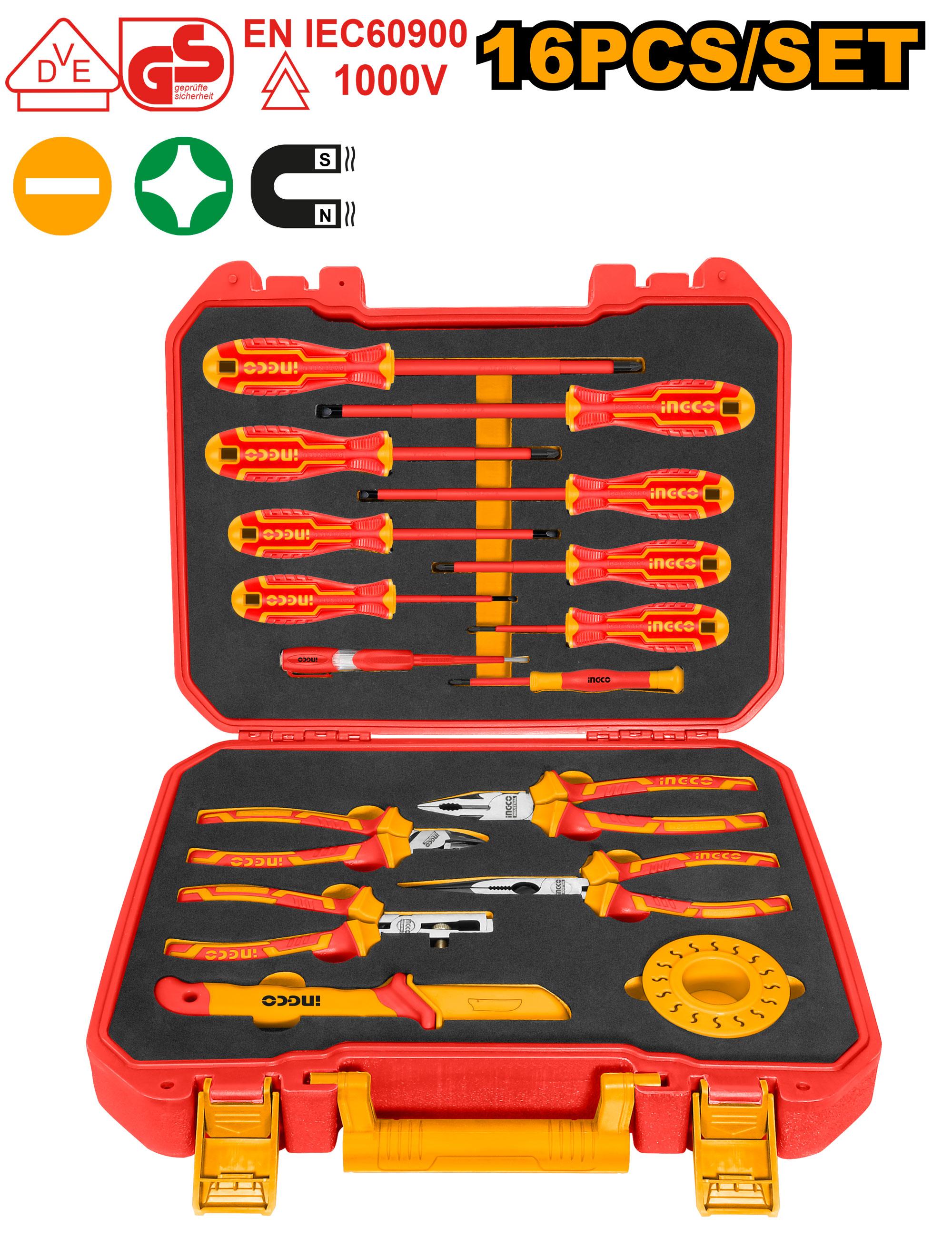 Ingco 0x100mm 16 Pcs Insulated Hand Tools Set | HKITH1601 Ingco