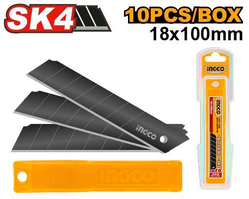 Ingco 18X100mm 10 Pcs 18mm Knife Blades Set | HKNCB181 Ingco