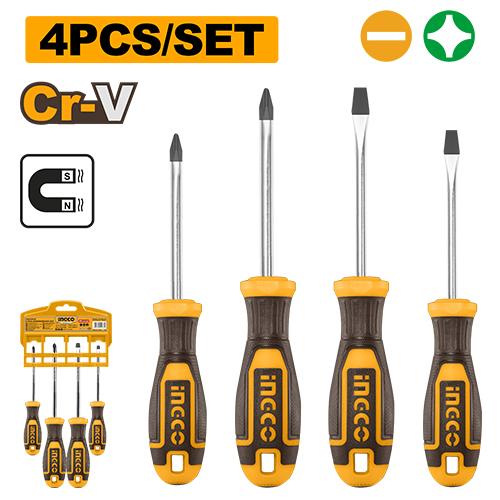 Ingco 4 Pcs Screwdriver Set | HKSD0428 Ingco