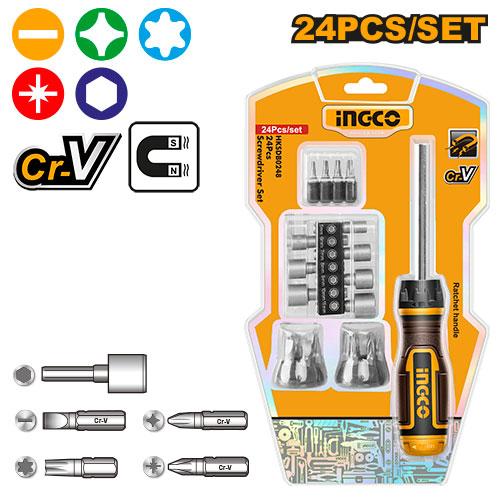 Ingco 35X25mm 24 Pcs Screwdriver Set | HKSDB0248 Ingco