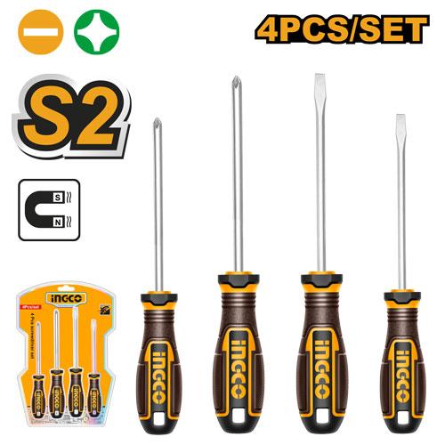 Ingco 4 Pcs Screwdriver Set | HKSDS0428 Ingco