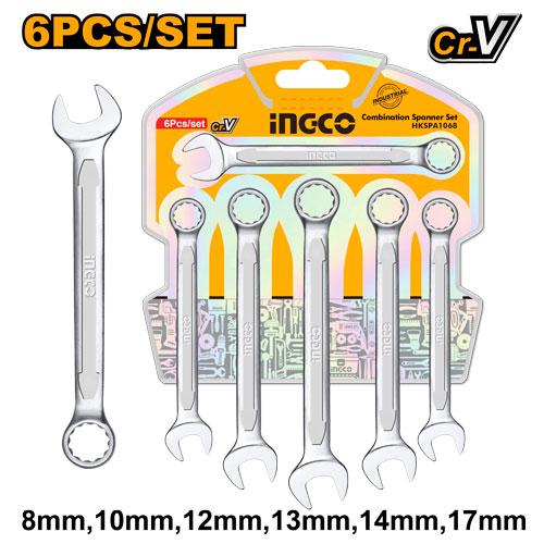 Ingco 6 Pcs Combination Spanner Set | HKSPA1068 Ingco