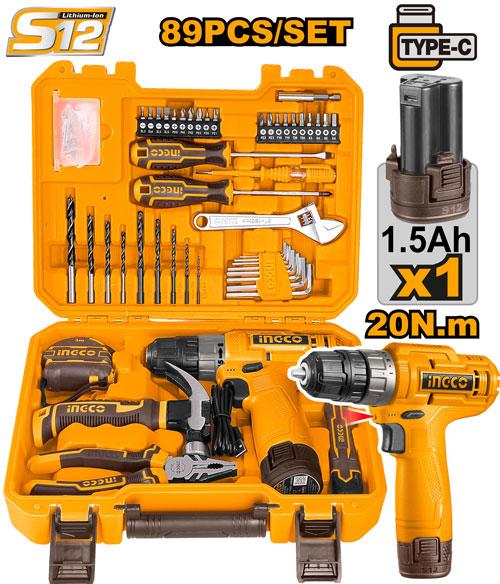 Ingco 1.5Ah 89 Pcs Tools Set | HKTHP10891 Ingco
