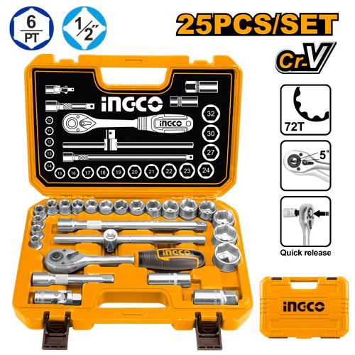 Ingco 25 Pcs 1/2 Inch Socket Set | HKTS12251 Ingco