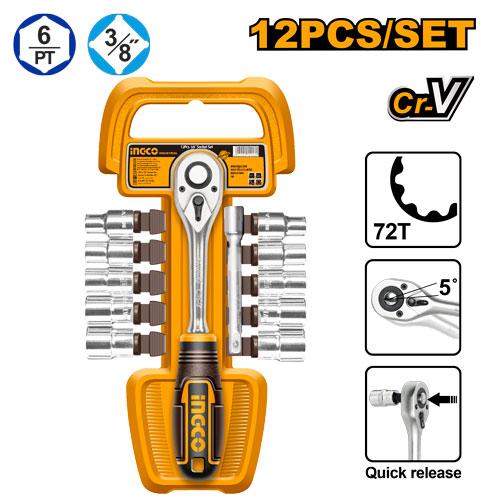 Ingco 12 Pcs 3/8 Inch Socket Set | HKTS38122 Ingco