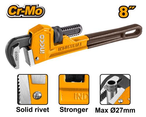 Ingco 8 inch 27mm Pipe Wrench | HPW0808 Ingco