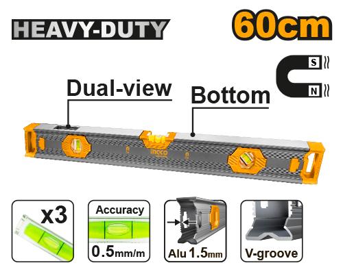 Ingco 780g 60cm Spirit Level with Powerful Magnets | HSL68060 Ingco