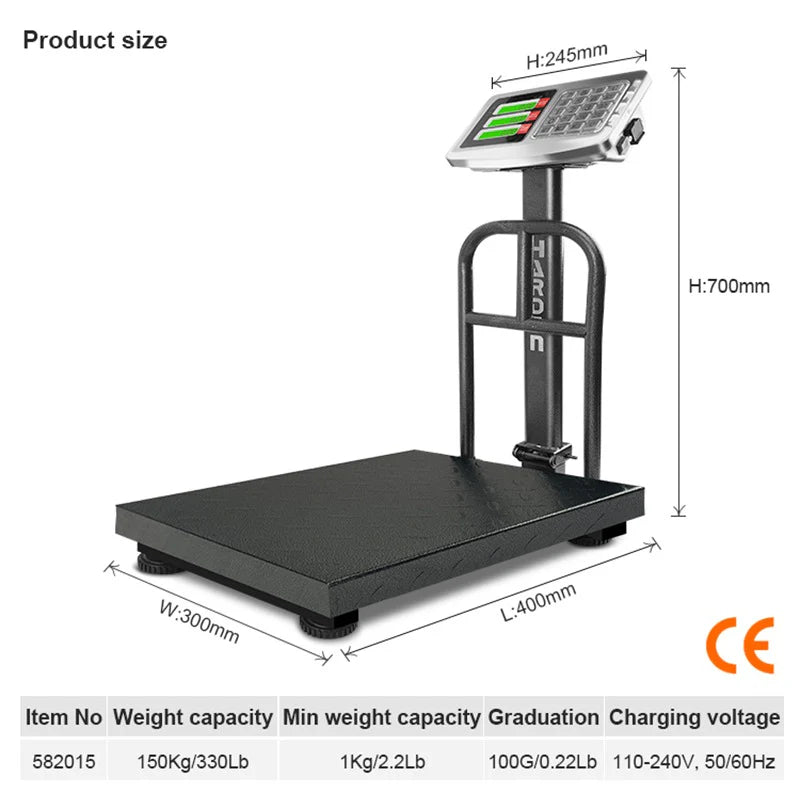 HARDEN 582015 industrial 150kg electronic platform scale with digital LED display