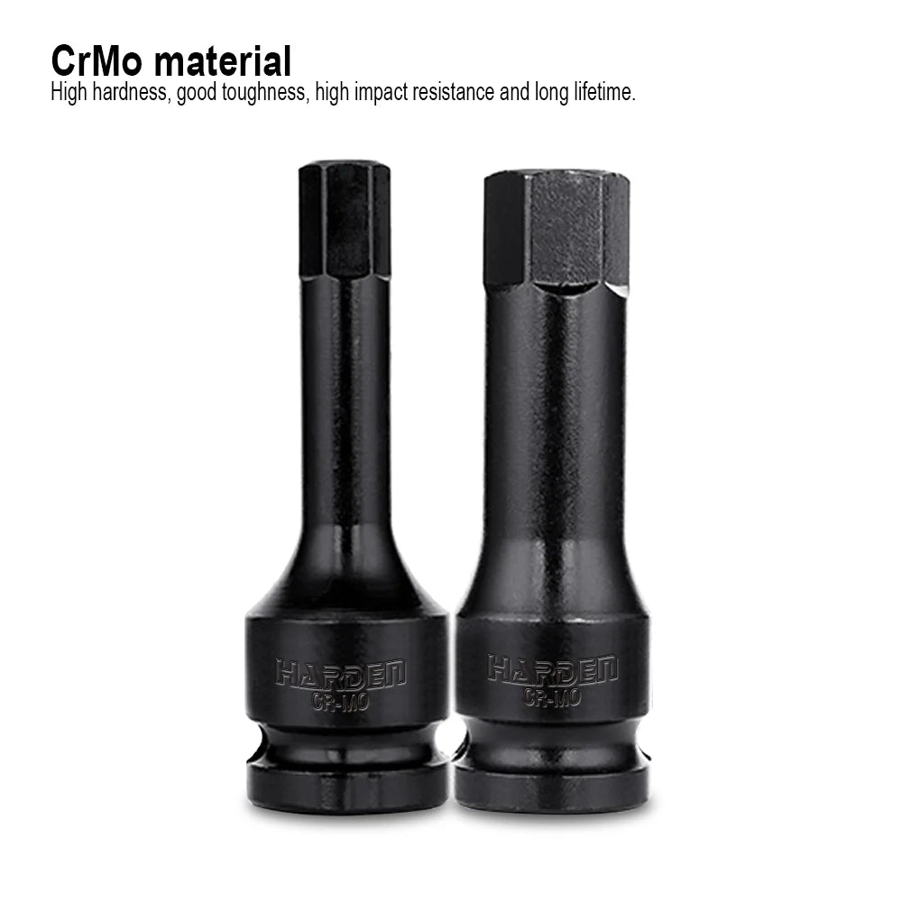 Harden 8 Pc 1/2" Hex Impact Bit Socket Set CrMo | 537048