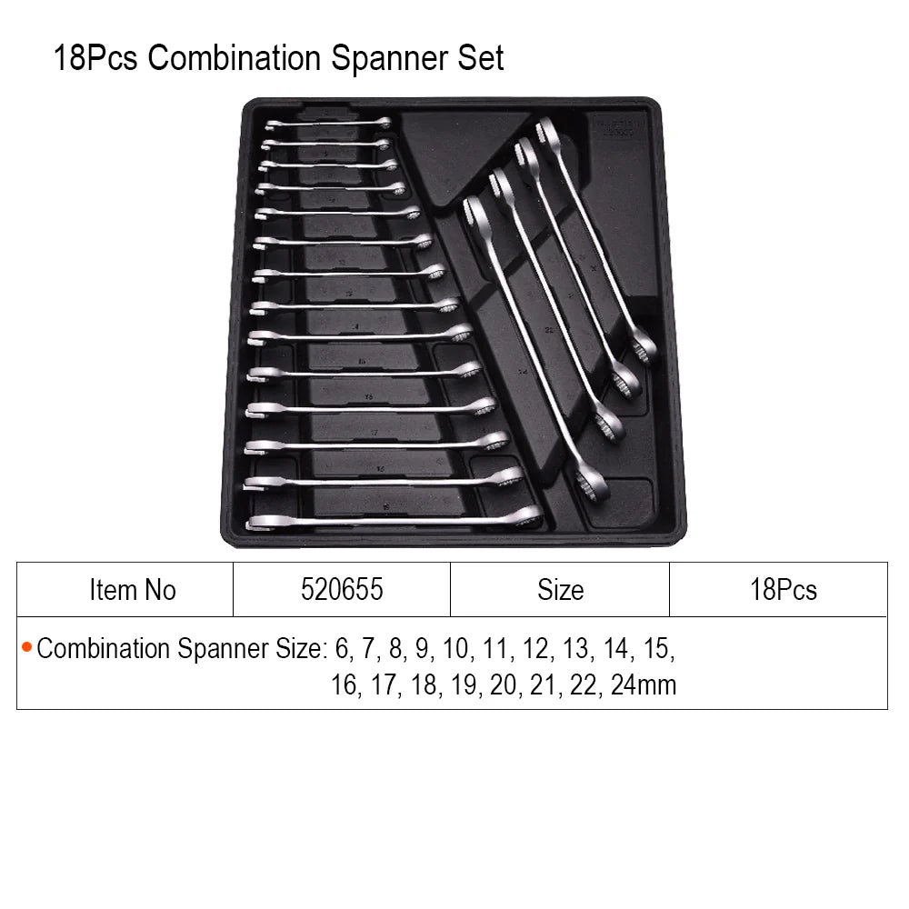 Harden 18Pcs Combination Spanner Set | 520655