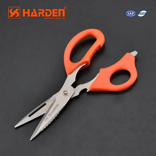 HARDEN 570362 professional 220mm stainless steel scissors cutting through thin iron sheet and industrial cable