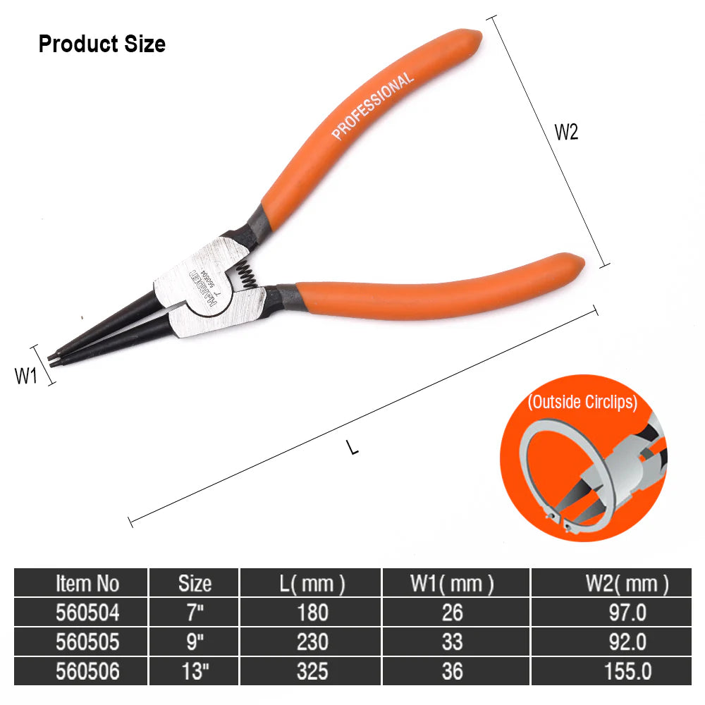 HARDEN 560128 13-Inch (325mm) External Straight-Jaw Circlip Pliers