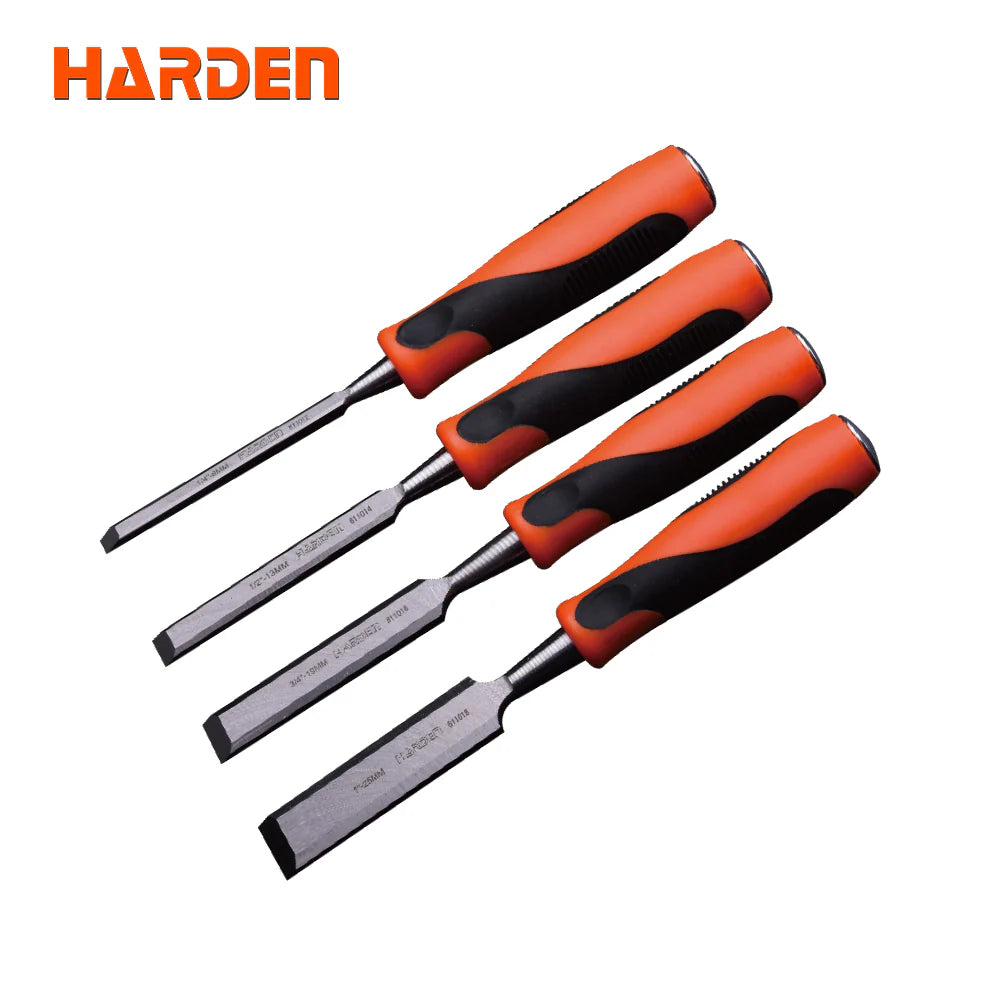 Harden Professional 4-Piece Wood Chisel Set – Cr-V Steel Blades | 611011