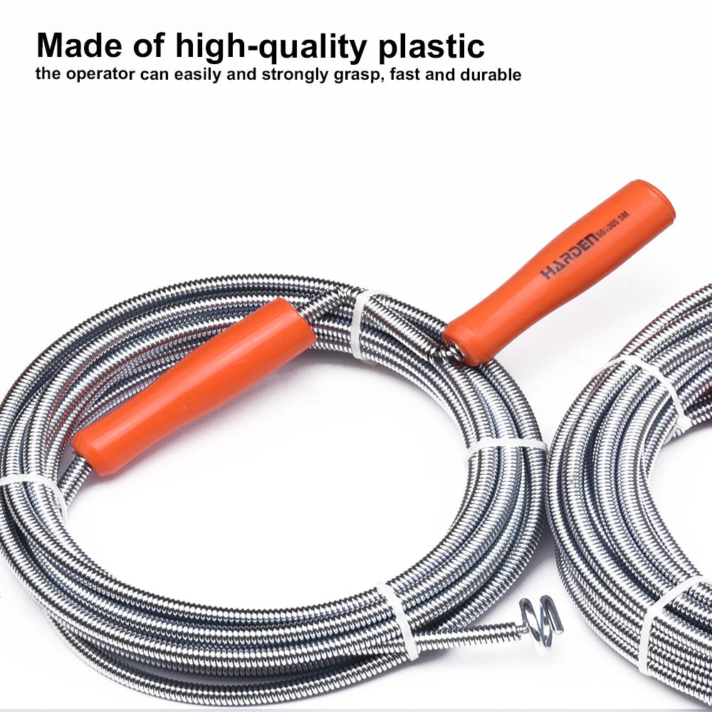 Harden Professional 5m x 9mm Manual Drain Cleaner – Steel Snake | 601005