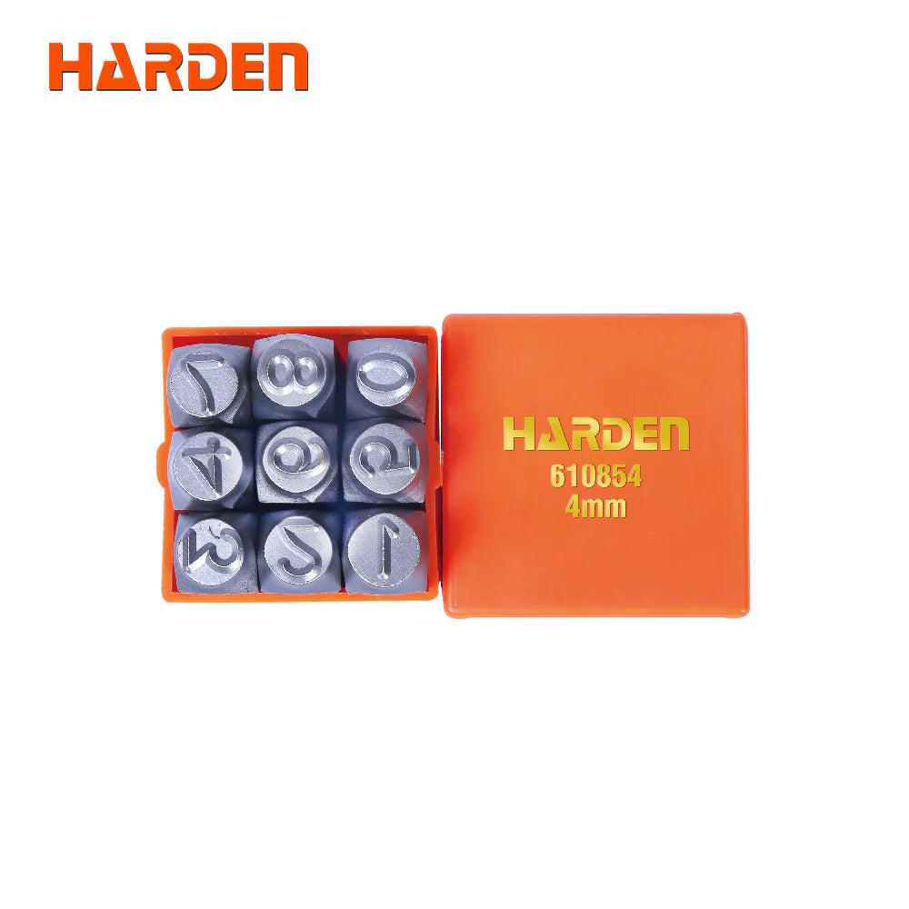 Harden Professional 9-Piece Steel Number Punch Set – 3mm | 610853