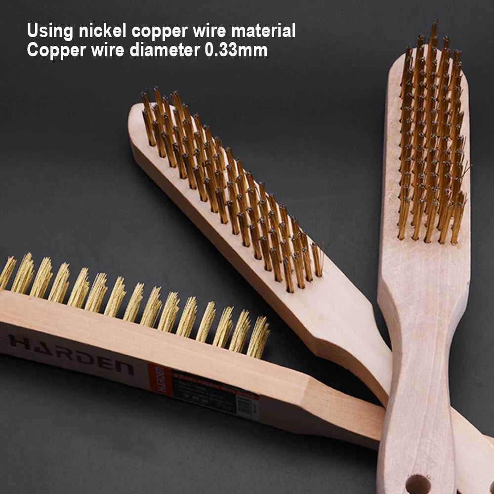 Harden Professional 4-Row Carbon Steel Wire Brush with Wood Handle | 611544