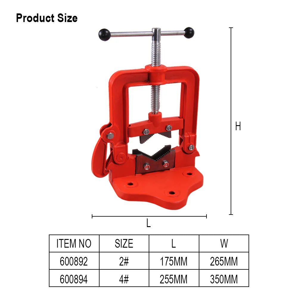 Harden Professional 100mm (4") Table Pipe Vice – Heavy-Duty Cast Iron | 600894