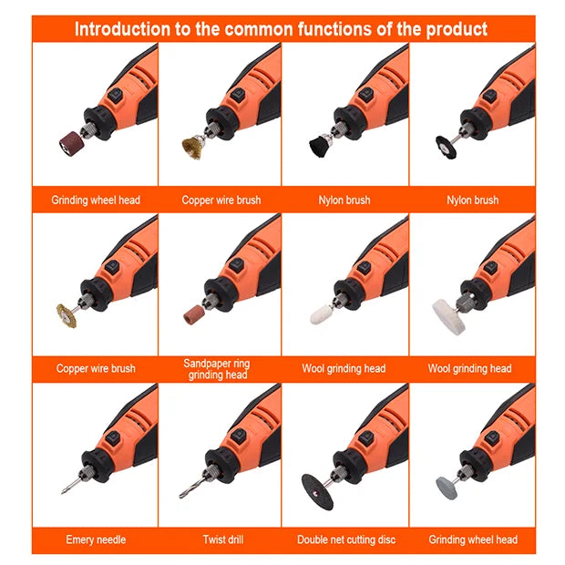 Harden 211-Piece Professional Rotary Grinder Set – 130W Multi-Purpose Tool Kit | 752912