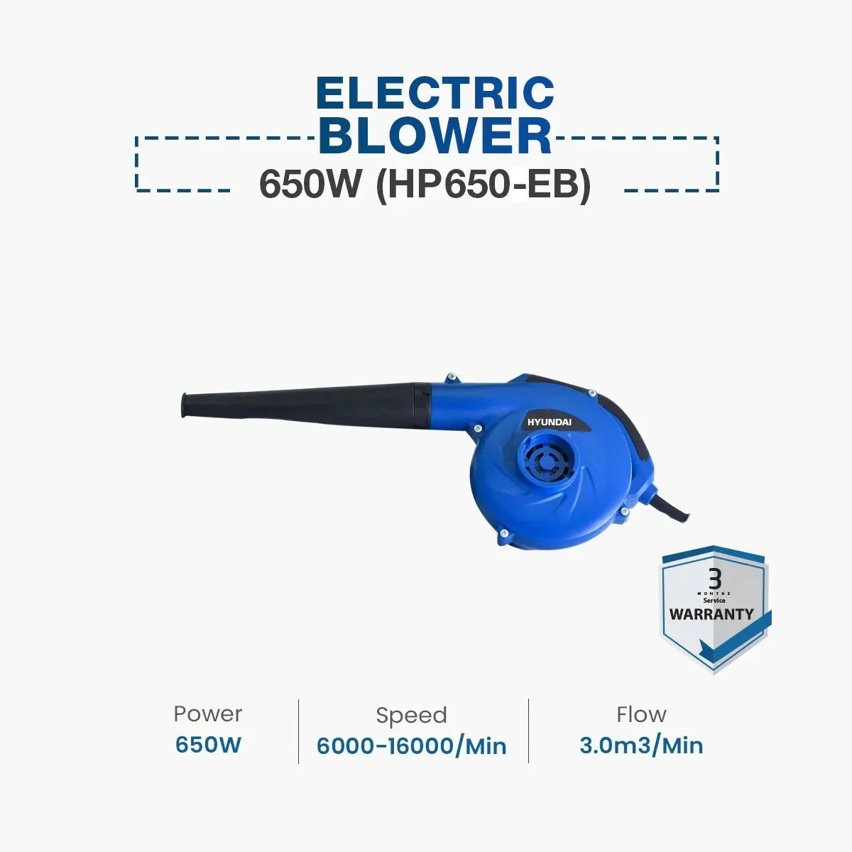 Hyundai 650W Electric Air Blower | HP-650EB Hyundai
