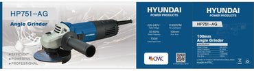 Hyundai 4" Angle Grinder 750W | HP751-AG Hyundai