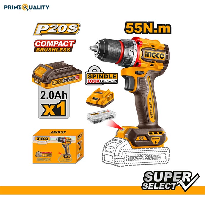 Ingco-Compact-Brushless-Cordless-Drill-CDLI205582-Marvi_Sons