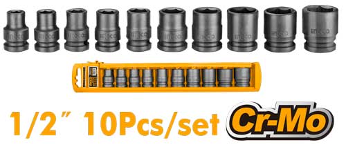 INGCO 10-Piece 1/2" Impact Socket Set | HKISSD12101